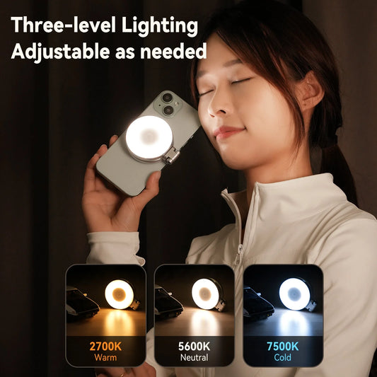 TELESIN Magnetic Selfie Light – Rechargeable LED Phone Light