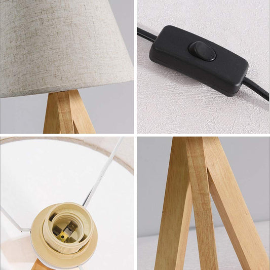 Tripod Wooden Table Lamp