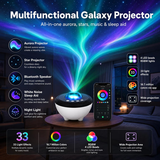 Smart Aurora Galaxy Projector