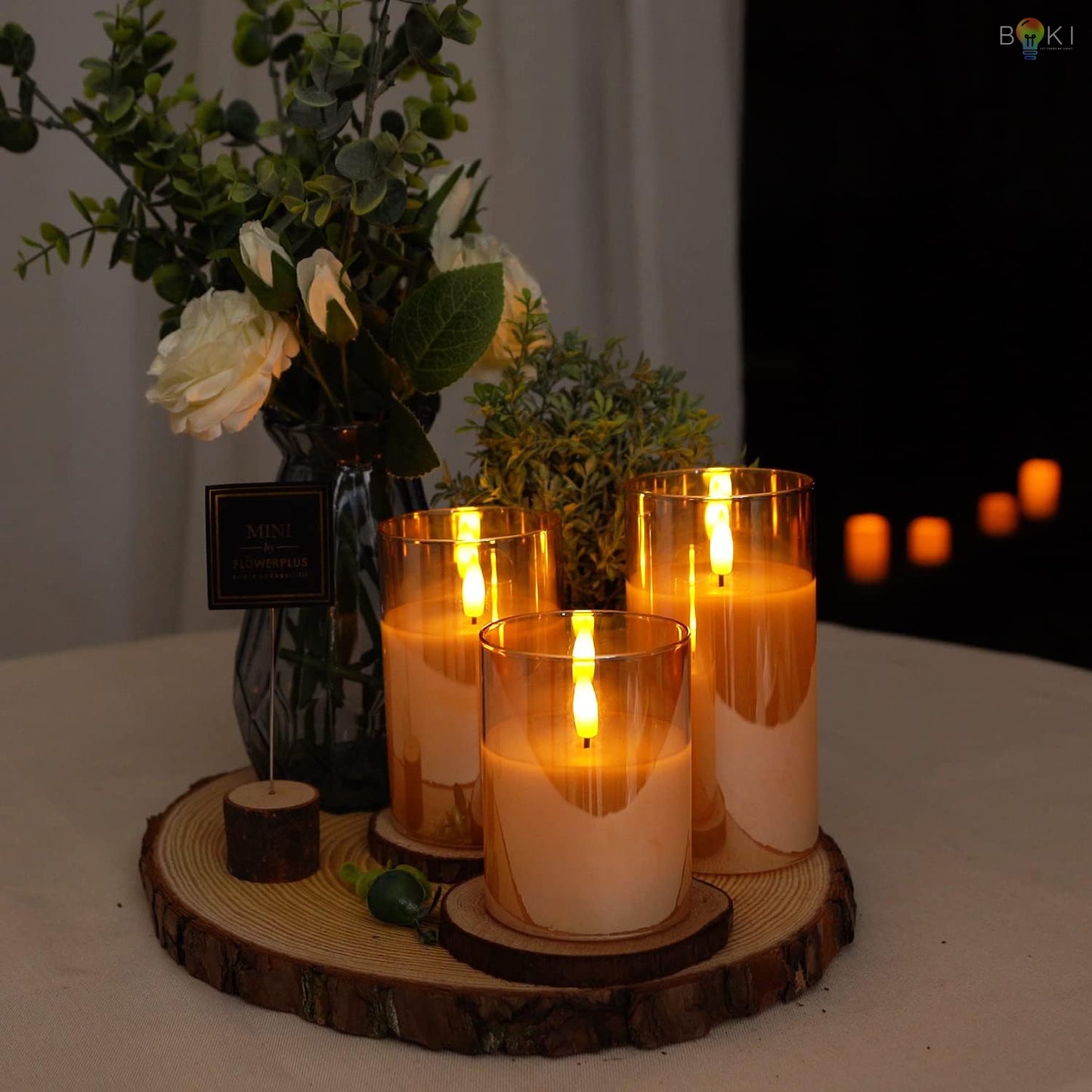 Flameless LED Glass Candles (3pcs)