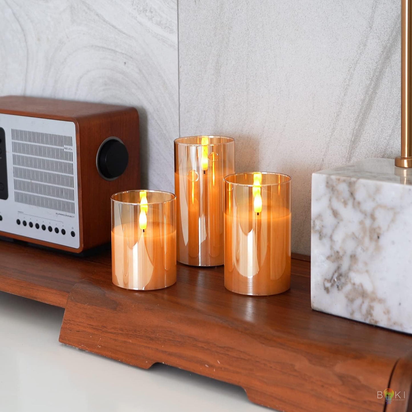 Flameless LED Glass Candles (3pcs)