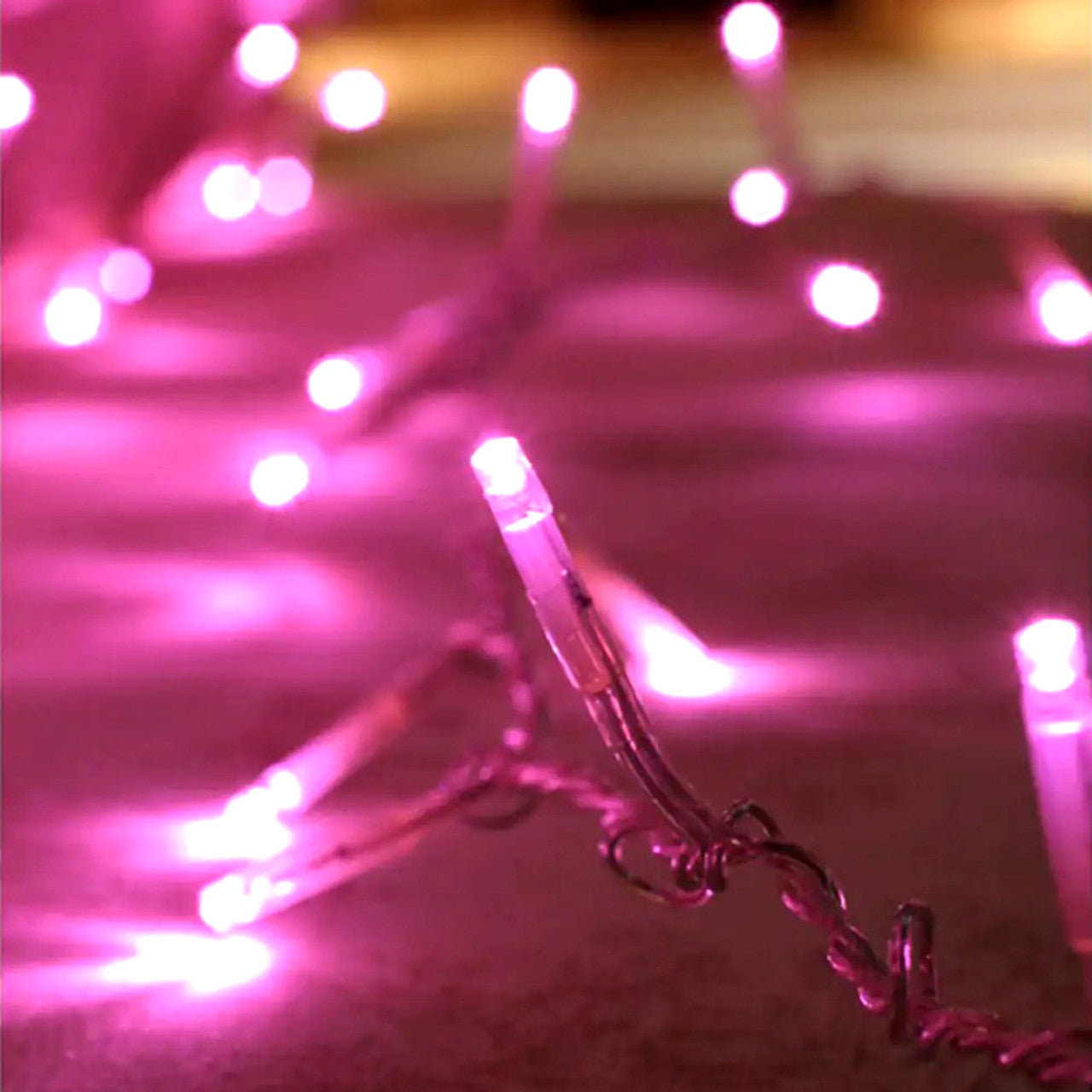 Pink String Fairy Light (Clear Wire)