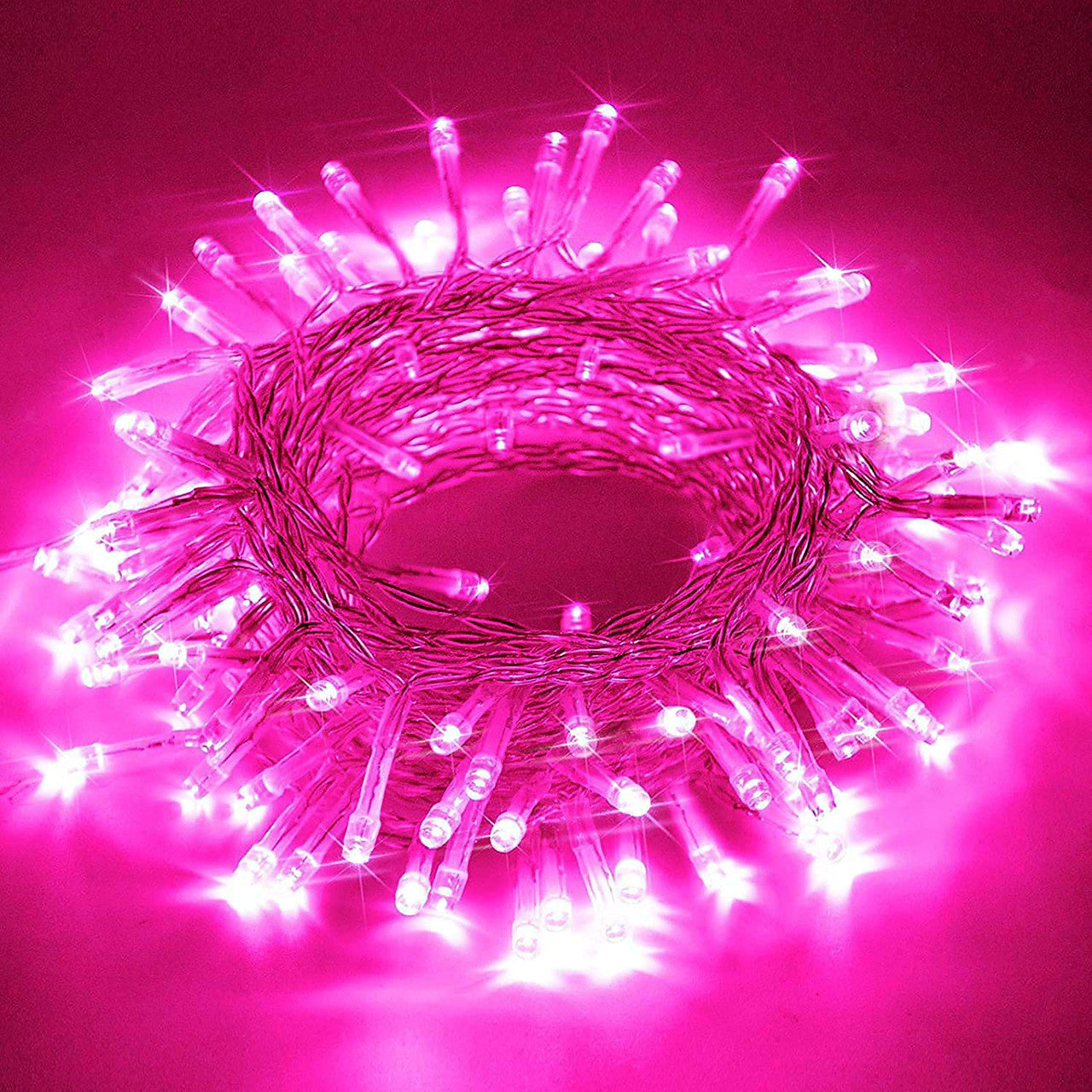 Pink String Fairy Light (Clear Wire)