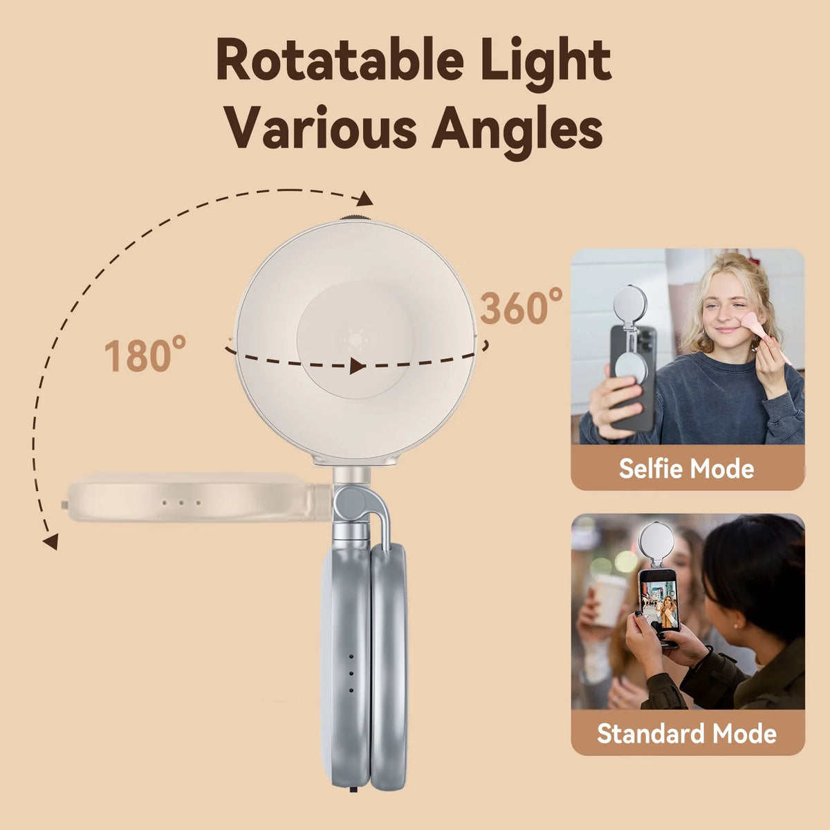 TELESIN Magnetic Selfie Light – Rechargeable LED Phone Light