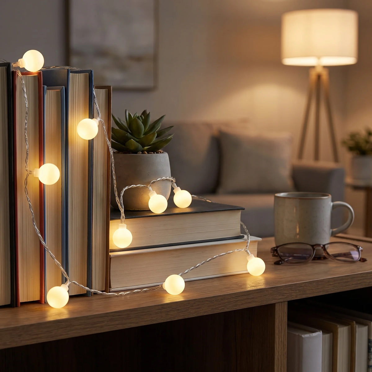 10M Mini Bulb Fairy Lights – Warm White (Extendable)