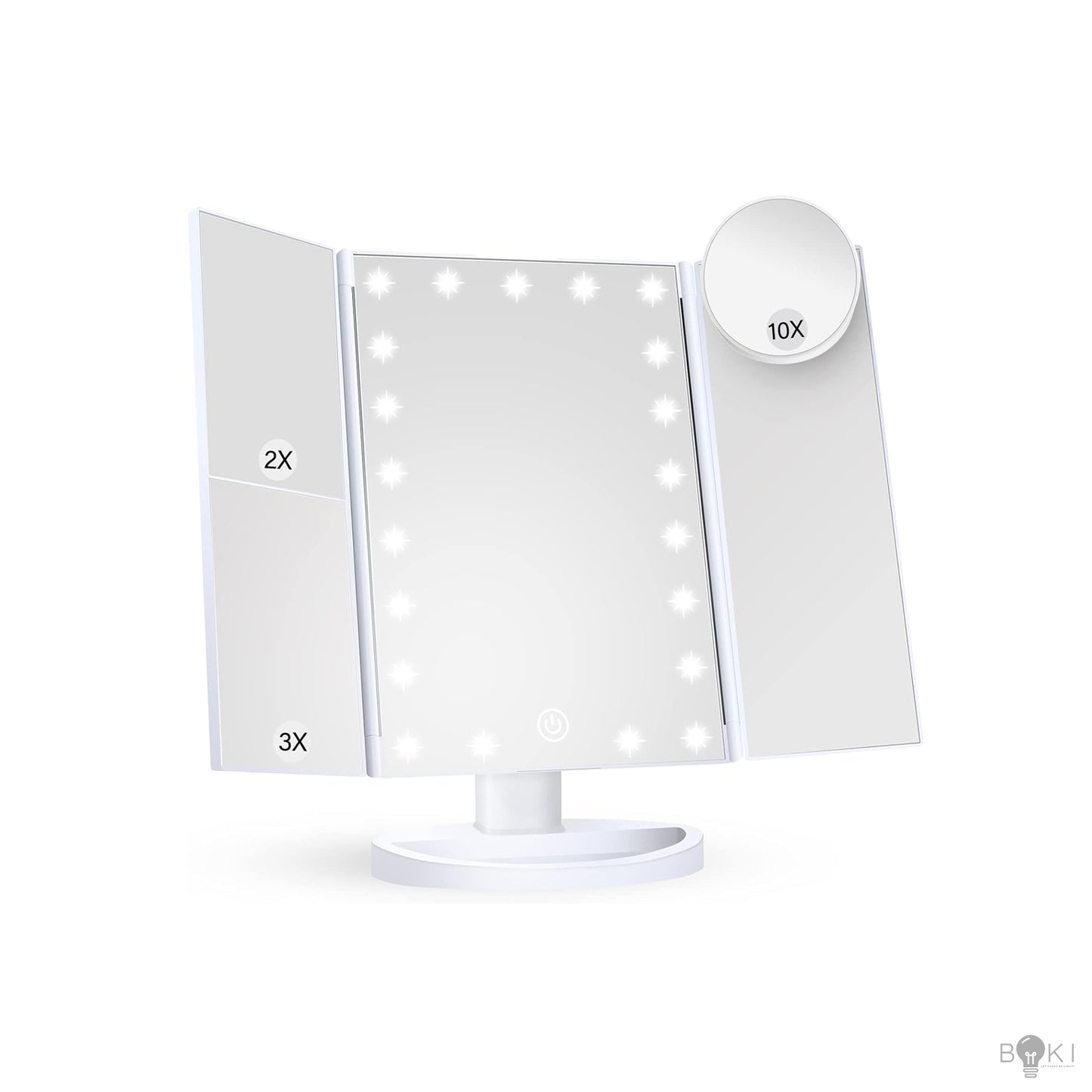 Trifold LED Makeup Mirror