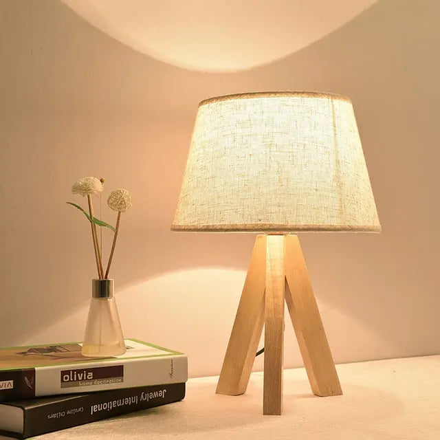 Tripod Wooden Table Lamp