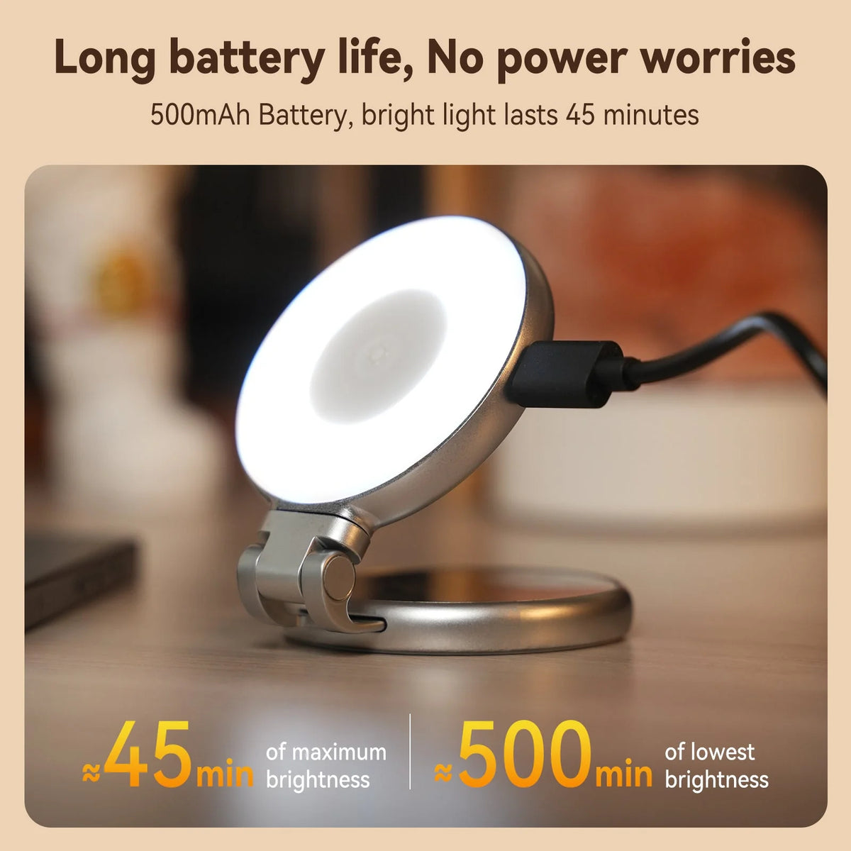 TELESIN Magnetic Selfie Light – Rechargeable LED Phone Light