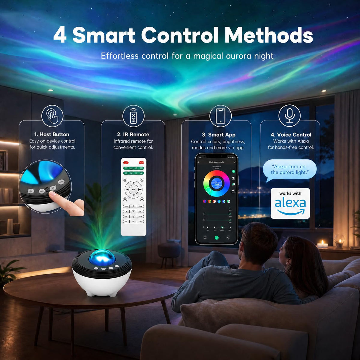 Smart Aurora Galaxy Projector