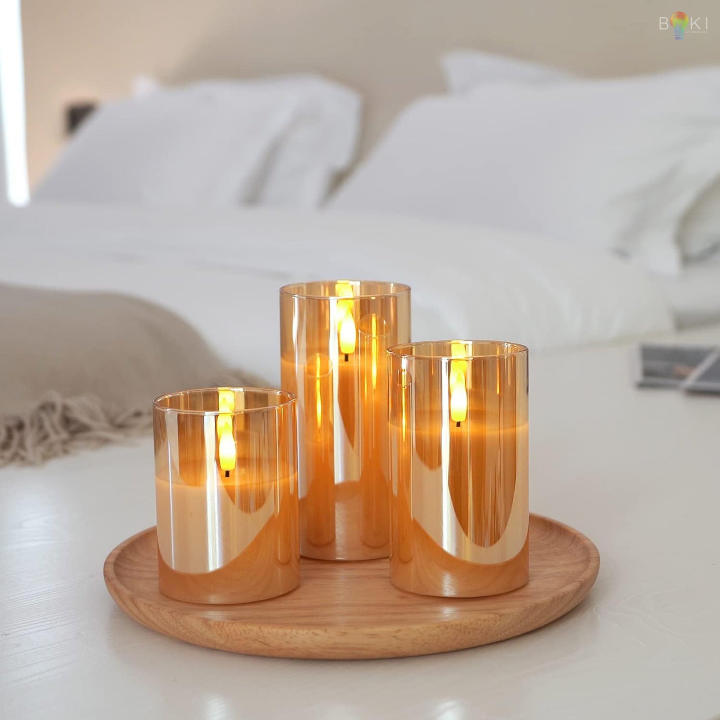 Flameless LED Glass Candles (3pcs)