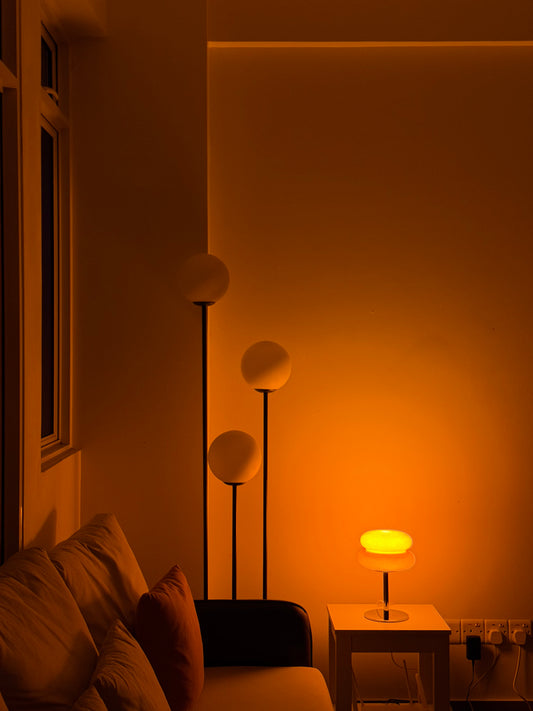 Stacked Opal Glass Lamp (Orange)