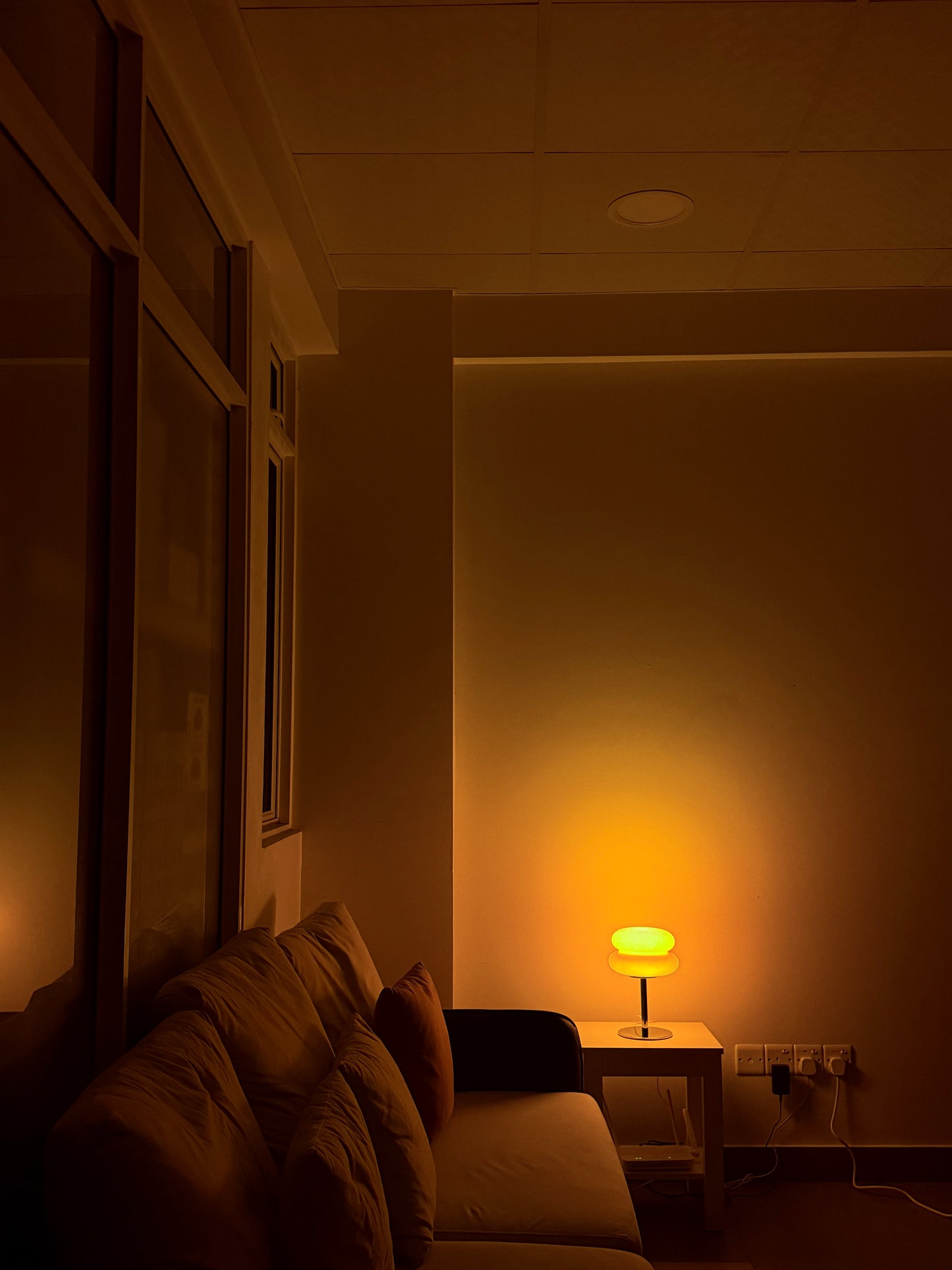 Stacked Opal Glass Lamp (Orange)