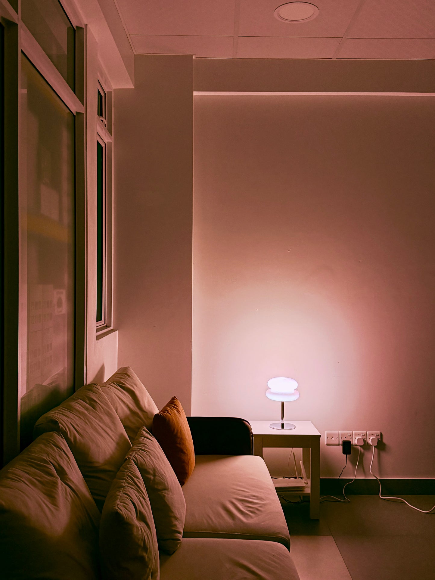 Stacked Opal Glass Lamp (Pink)