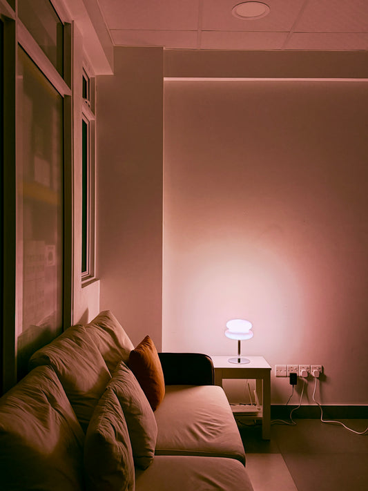 Stacked Opal Glass Lamp (Pink)