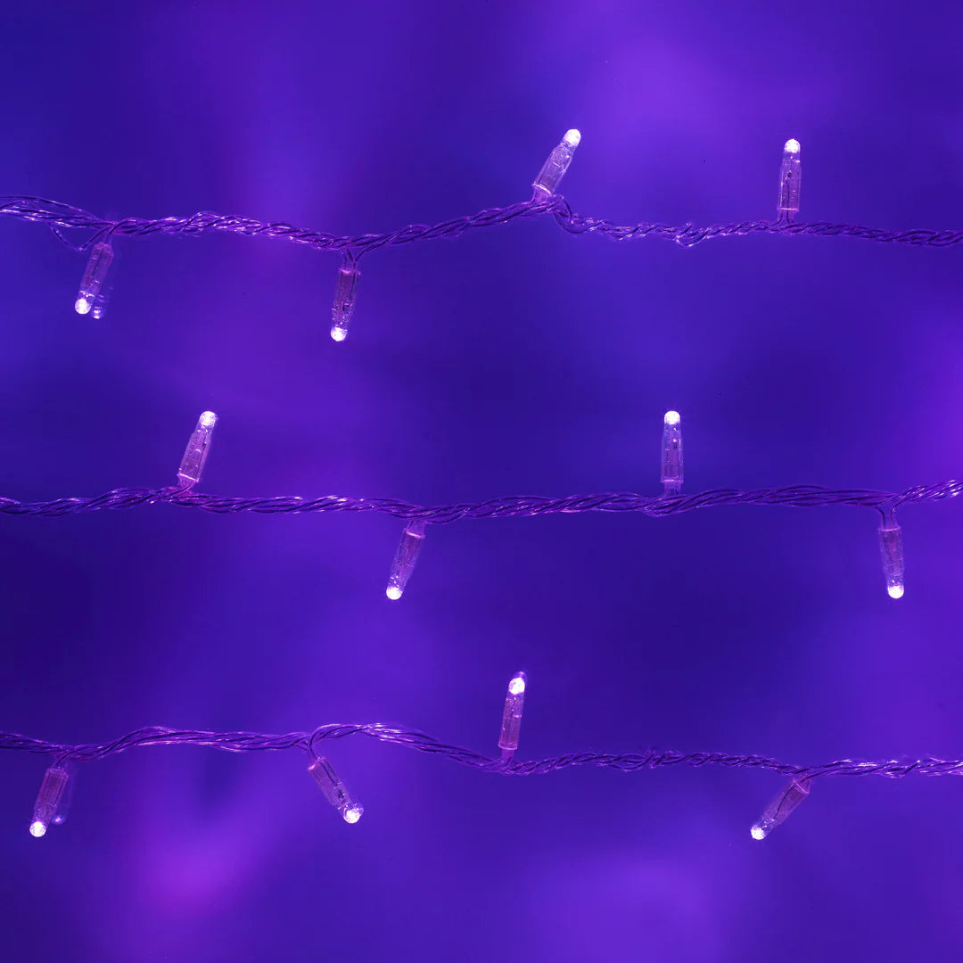 Purple String Fairy Light (Clear Wire)