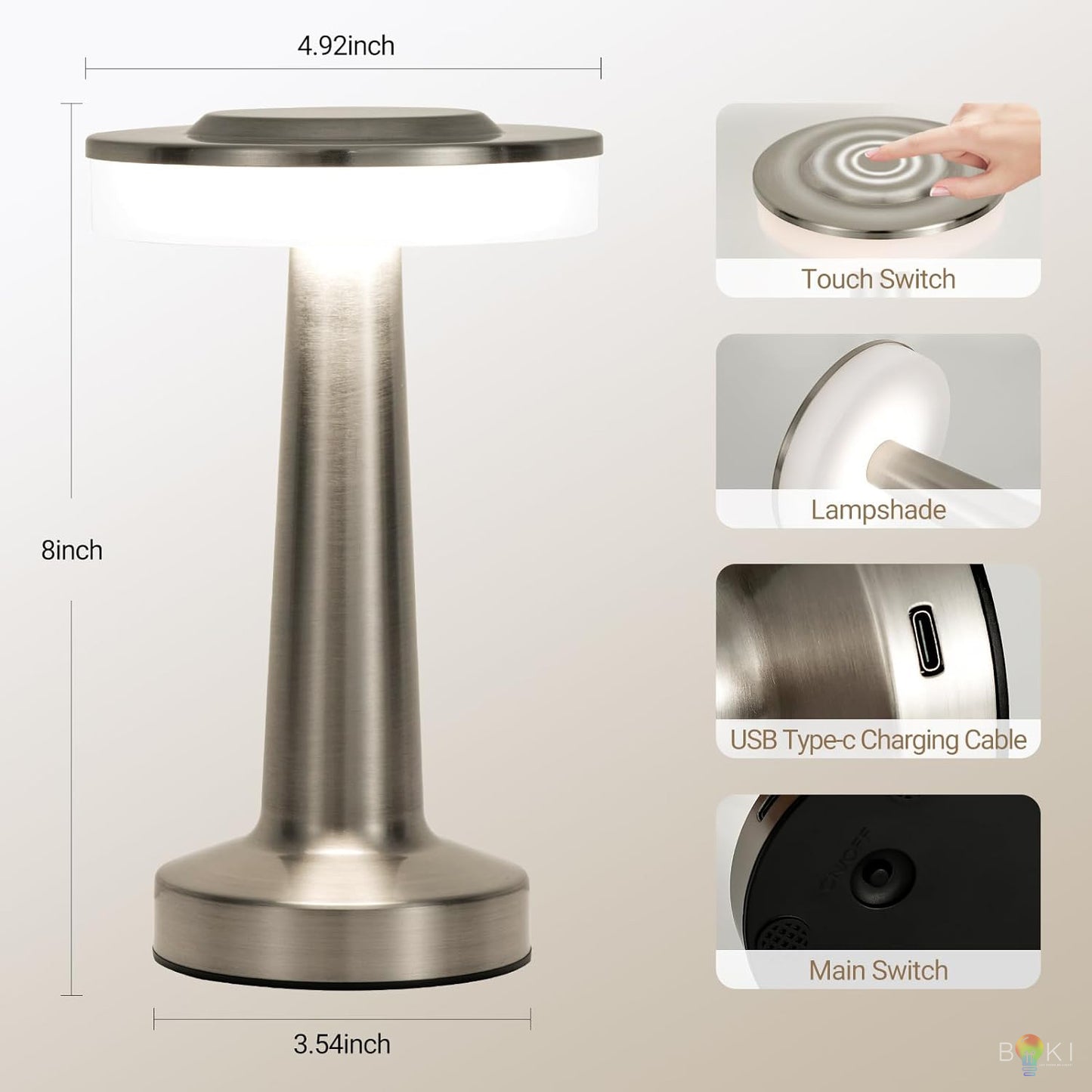 Modern Rechargeable Table Touch Lamp