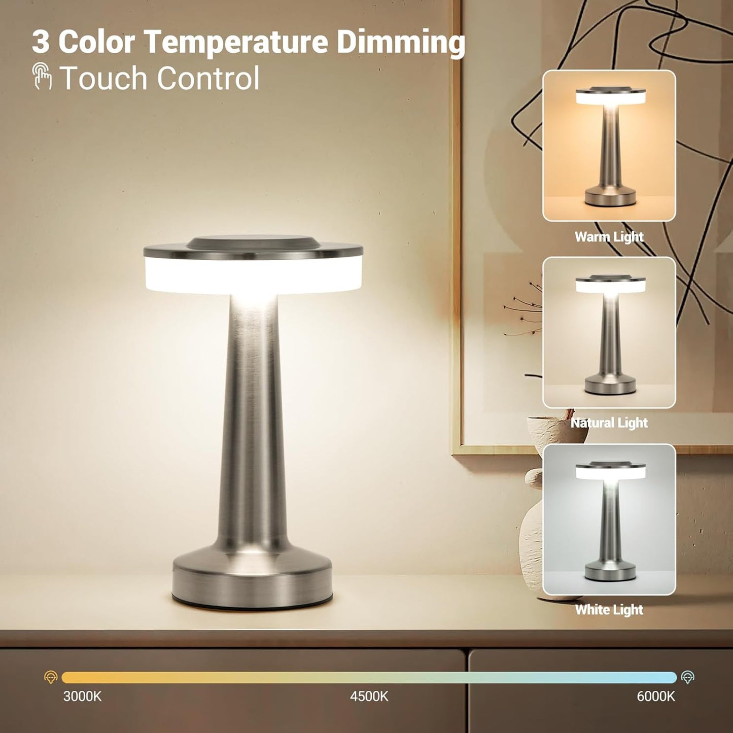 Modern Rechargeable Table Touch Lamp