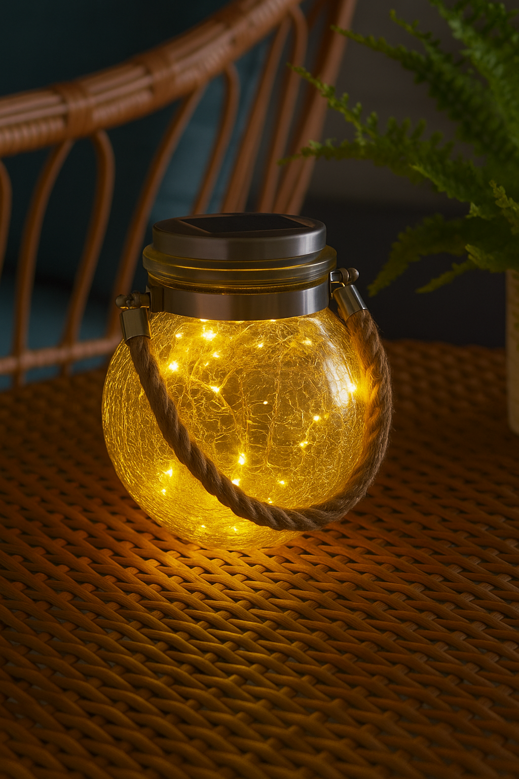 Solar LED Cracked Jar Light