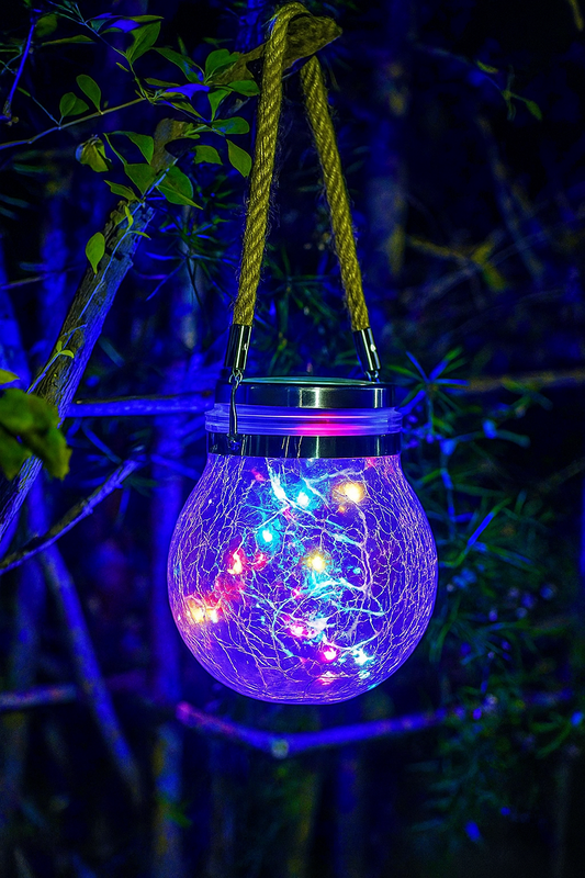 Solar LED Cracked Jar Light
