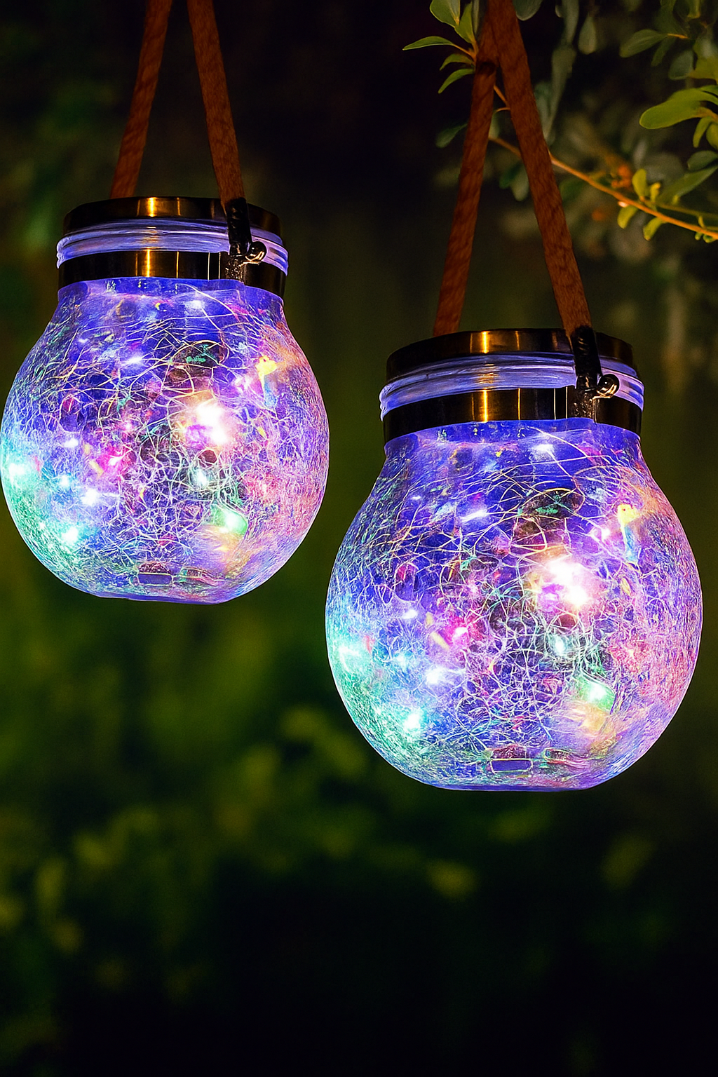 Solar LED Cracked Jar Light