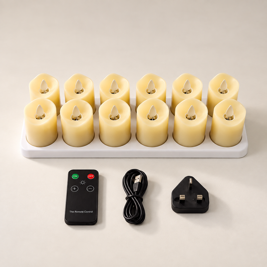 Rechargeable Tealight Candles (12PCs)